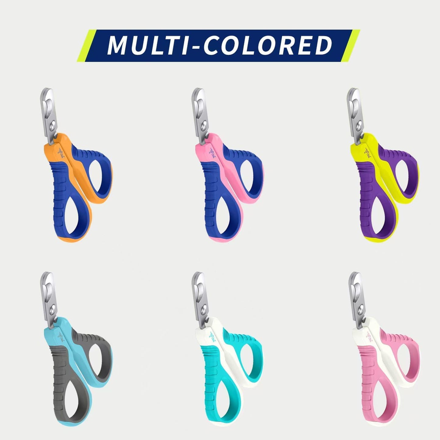 Professional Pet Nail Clippers - Ergonomic Bended Scissors for Cats, Dogs, Kittens & Small Animals - Stylish White & Pine Green Design