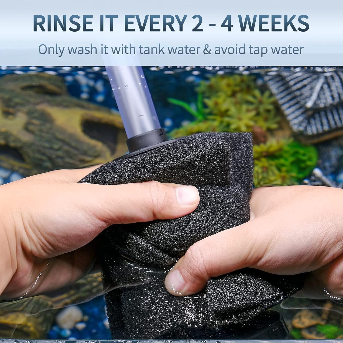 Aquarium Large Bio Sponge Filter Quiet Betta Fry Shrimp and Small Fish Foam Filter for Fish Tank up to 60 Gallon