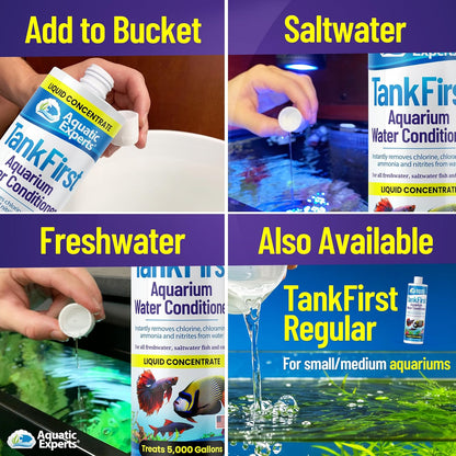 Tankfirst Complete Aquarium Water Conditioner - Fish Water Conditioner, Instantly Removes Chlorine, Chloramines, and Detoxifies Ammonia from Fish Tank (Tankfirst Concentrate, 500 Ml)