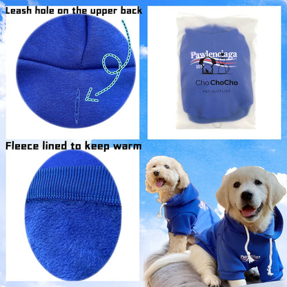 Stylish Streetwear Blue Dog Sweatshirt Tracksuits, Cats Hoodies, Dog Outfit for Cat Puppy Small Medium (L)