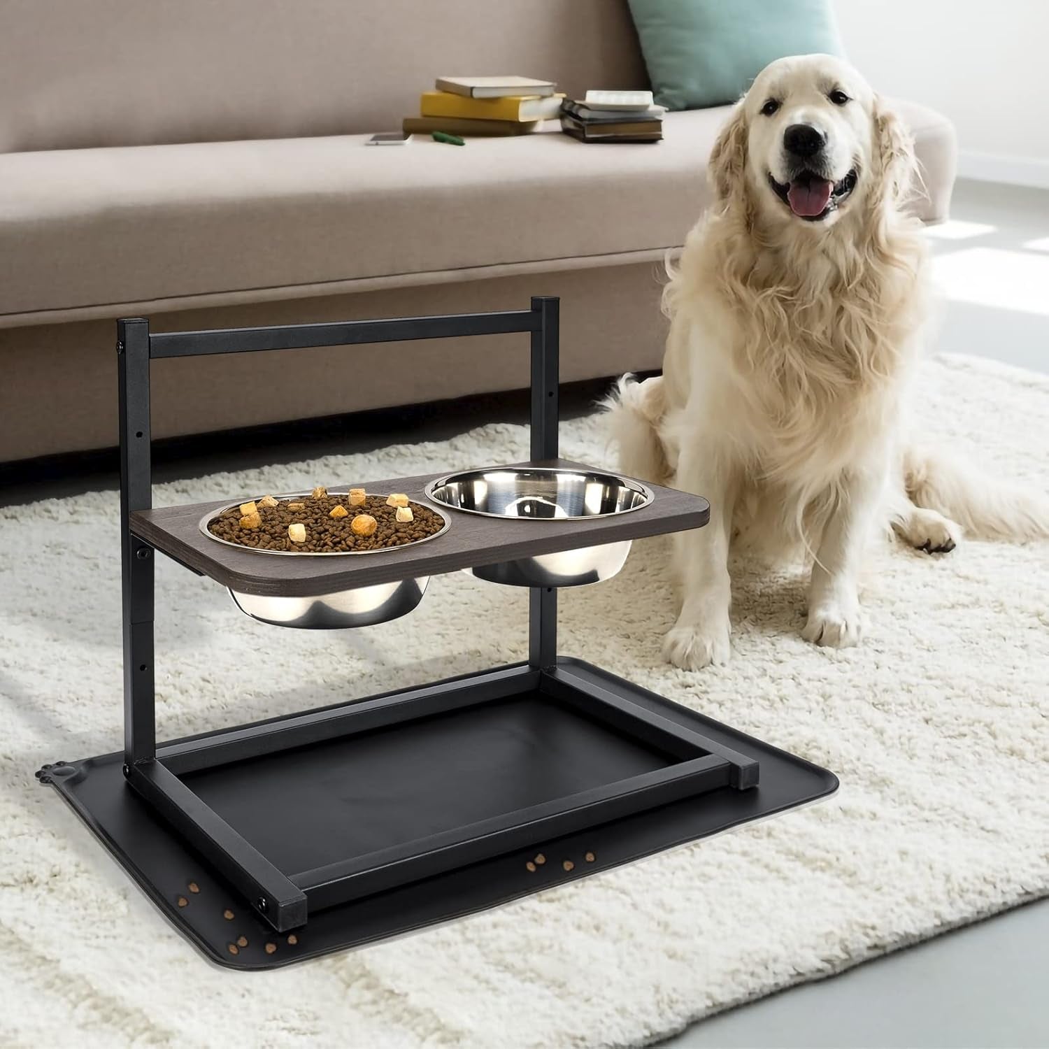 Elevated Dog Bowl Stand, Adjustable 3 Heights, 16.5X16 Inch