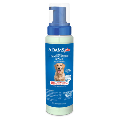 (2 Pack)  plus Flea & Tick Foaming Shampoo & Wash for Dogs & Puppies, Flea Shampoo to Treat Flea Infestations, Kills Ticks, Fleas, Flea Eggs & Lice, Cleans and Conditions Coat, 10 Fl Oz