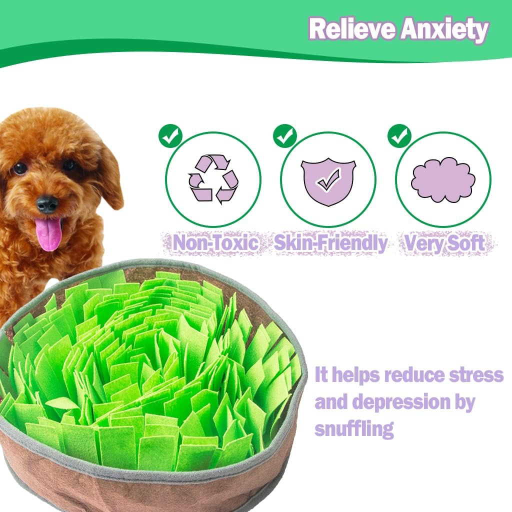 Snuffle Mat for Dogs Non Slip Dog Feeding Mat with Foraging Toys, Stress Relief Activity Pad for Small Pets Nose Work Training Blanket