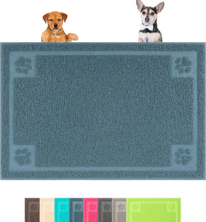 Pet Feeding Mat Large for Dogs and Cats,24"×16" Flexible and Easy to Clean Feeding Mat,Best for Non Slip Waterproof Feeding Mat. (Silver Blue)