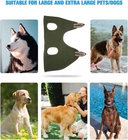 10 in 1 Dog Grooming Hammock Harness with Nail Clippers/Trimmer, Nail Hammock for Trimming, Grooming Sling Hange Holder for Extra Large Dogs (Xxl/Under 120Lb, Khaki Green)