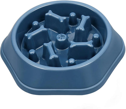 Slow Feeder Dog Bowls, Anti-Gulping Slow Feeding Dog Food Bowls, Non Slip Anti-Choking Bloat Stop Healthy Design Bone Pattern Interactive Puzzle Bowls for Small Medium Dogs