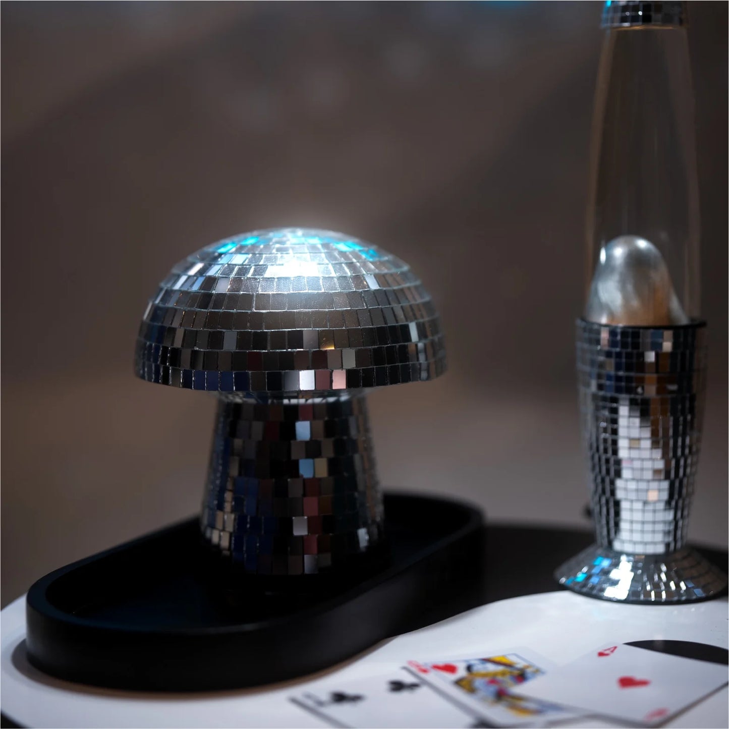 Disco Mushroom Decorative Figurine, 6.9" H X 6.3" W