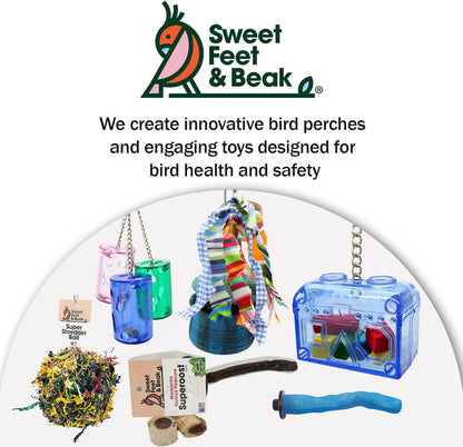 Large or Small Treasure Chest - Perfect Bird Cage Toy Colorful, Safe, Easy to Install - Washable, Refillable, Non-Toxic, Foraging Box - Cage Accessories