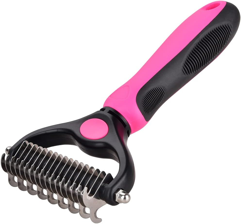 Generation 1 Pet Grooming Brush Dematting Comb with 2 Sided Professional Grooming Rake for Cats & Dogs Deshedding, Mats & Tangles Removing