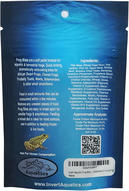 Frog Bites - Moist Pellet Sinking Diet for Frogs & Small Amphibians (1.5 Oz (42.5G))