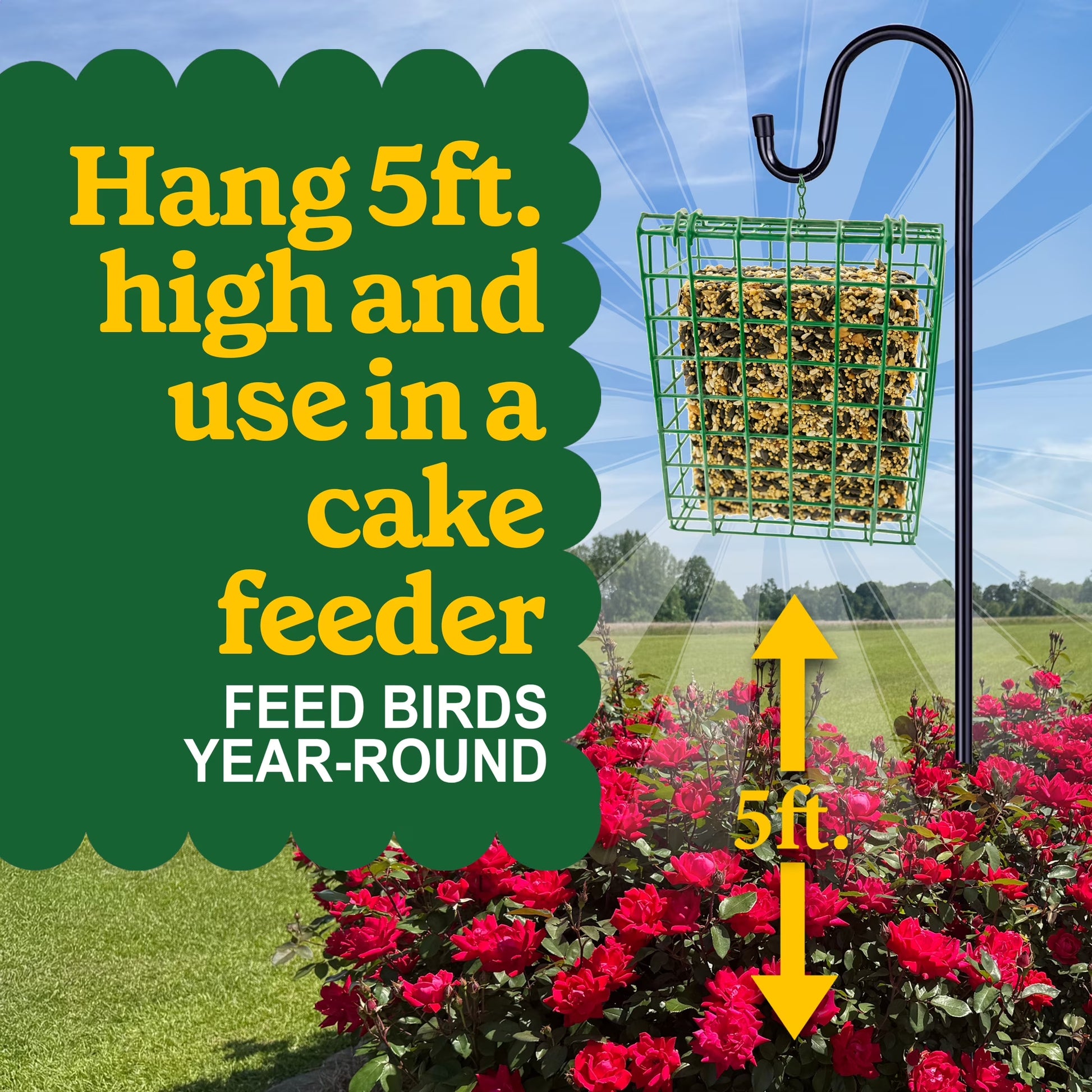 Premium Gourmet Wild Bird Seed Cake, Bird Food, 2 Lb, 1 Pack, Dry