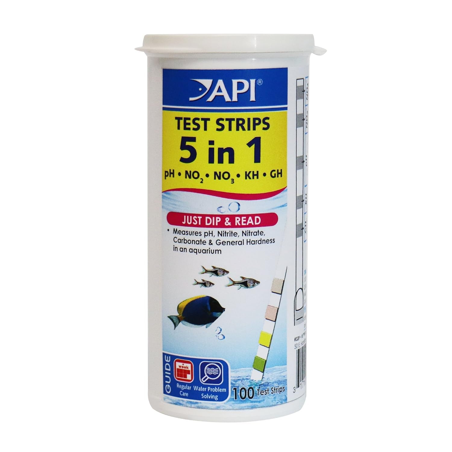 5-IN-1 TEST STRIPS Freshwater and Saltwater Aquarium Test Strips 100-Count Box