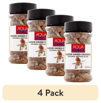 (4 Pack) Aqua Culture Freeze-Dried Crickets for Birds, Reptiles & Fish, 1.2 Oz