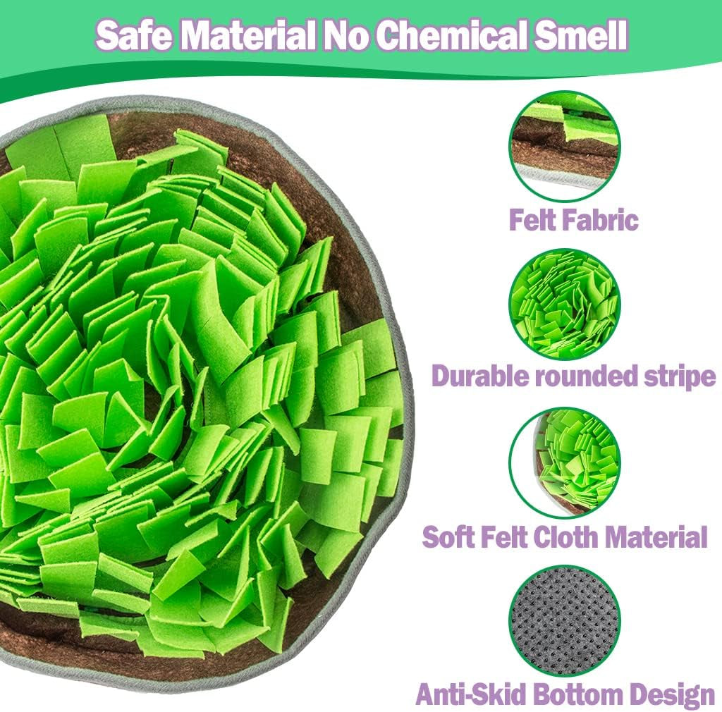 Snuffle Mat for Dogs Non Slip Dog Feeding Mat with Foraging Toys, Stress Relief Activity Pad for Small Pets Nose Work Training Blanket
