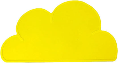 Silicone Pet Feeding Food Mat with Raised Edge, Anti-Slip Waterproof Pet Bowl Mat Placemat for Dog and Cat (Yellow)