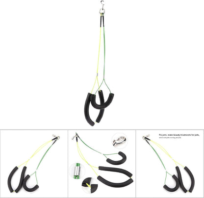 Adjustable Pet Grooming Leash No-Sit Haunch Holder Restraint Wash Choker Dogs Cats Grooming Table Arm(Yellow+Green)