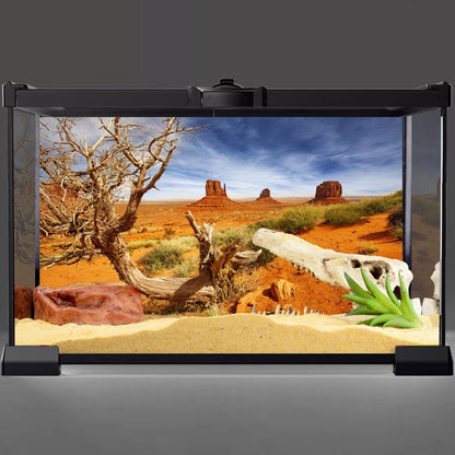 60X24 Inches Reptile Habitat Background Orange Desert Terrarium Background Durable Polyester Background