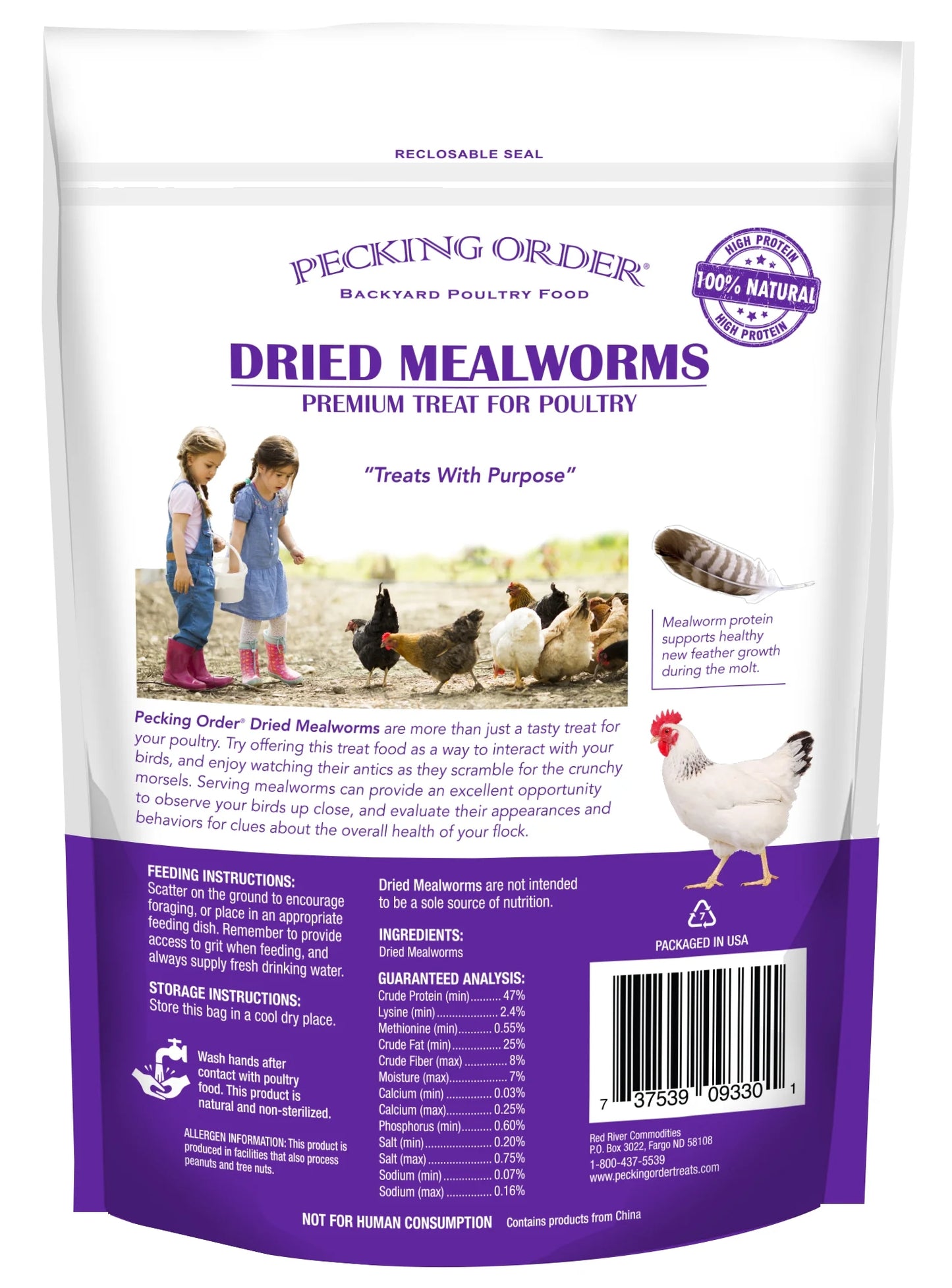 Red River Commodities  Dried Mealworms Backyard Chicken Feed & Treat, 10 Oz.