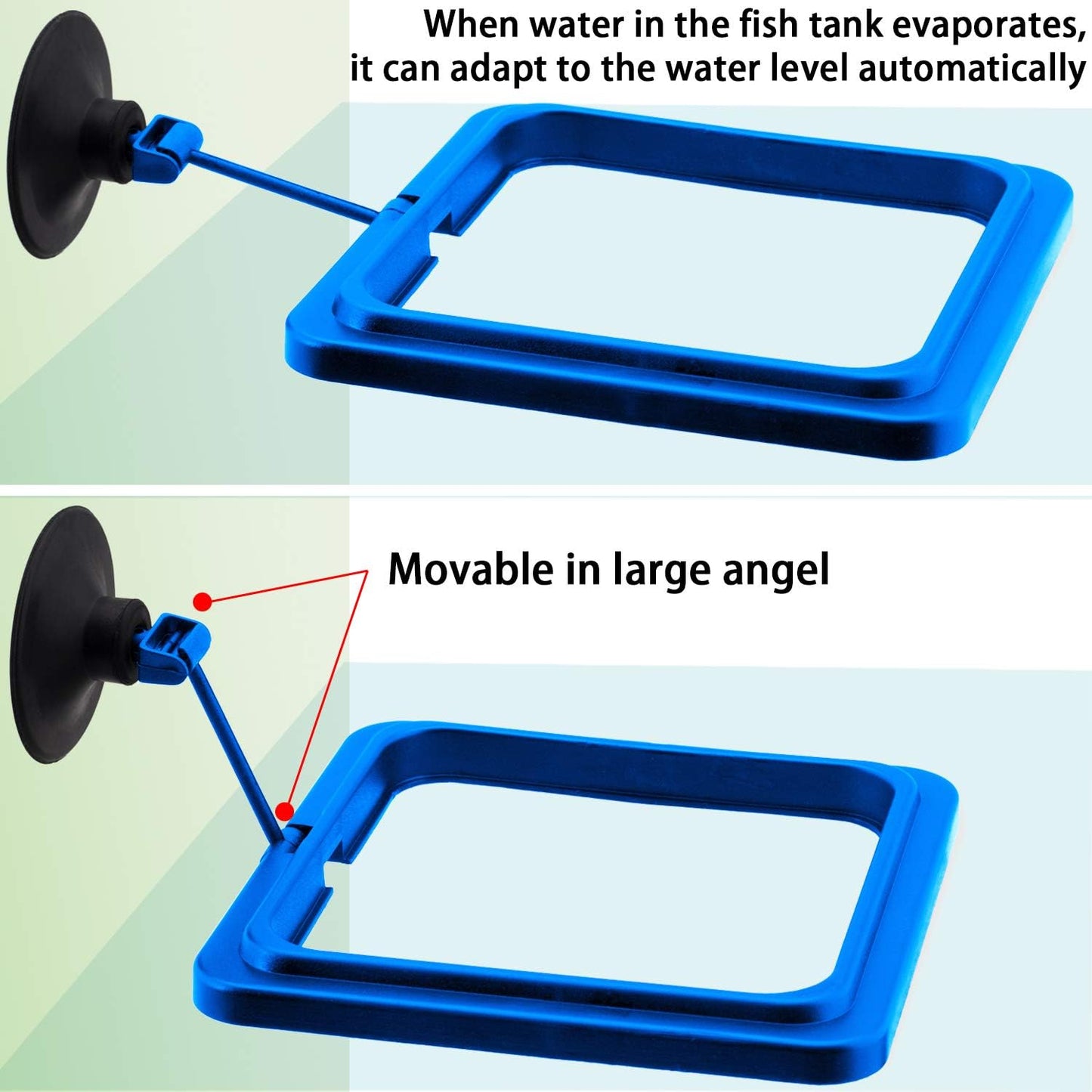 2 Pack Fish Feeding Ring, Aquarium Fish Floating Food Feeder, Square and round Feeder Circle with Suction Cup(Blue)