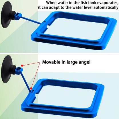 2 Pack Fish Feeding Ring, Aquarium Fish Floating Food Feeder, Square and round Feeder Circle with Suction Cup(Blue)