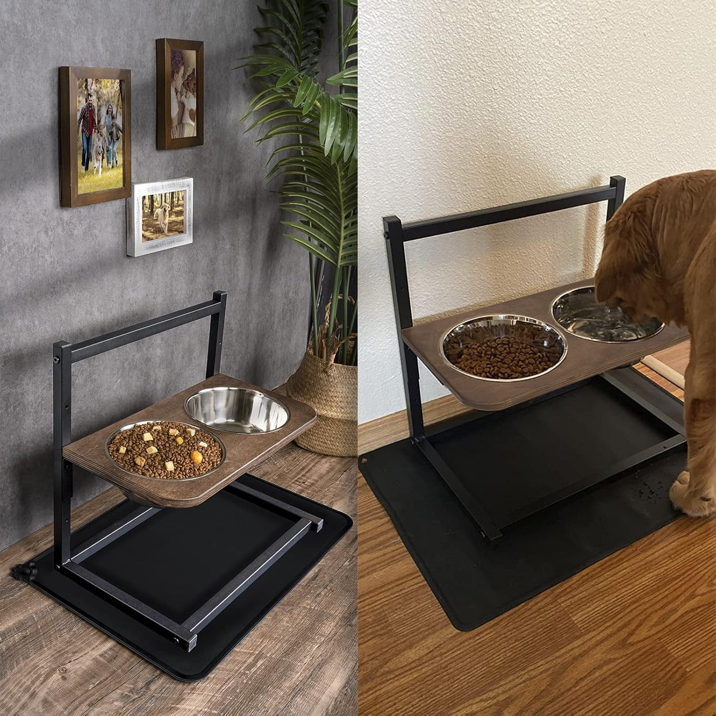 Elevated Dog Bowl Stand, Adjustable 3 Heights, 16.5X16 Inch