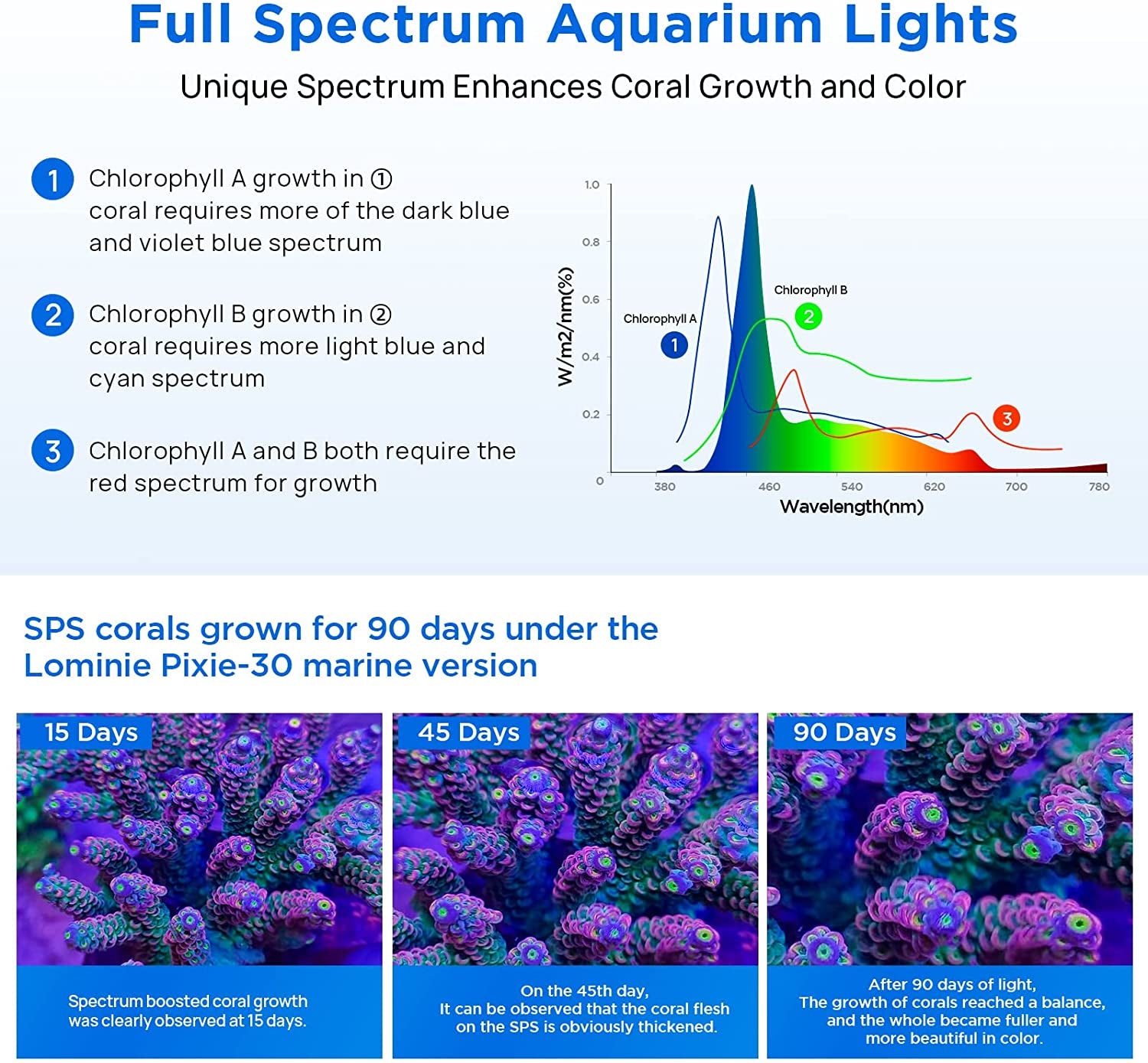 LED Aquarium Light Saltwater Aquarium Lamp 30W Full Spectrum with Remote Dimmable Nano Coral Reef Light for Fish Tank with Bracket