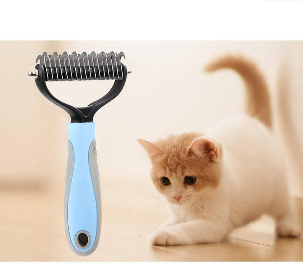 Pet Grooming Brush - Dog Brushes for Grooming-Double Sided Shedding and Dematting Undercoat Rake Comb for Dogs and Cats,Extra Wide- Designed for Medium and Long Haired Cats Dogs and Every Other Pet