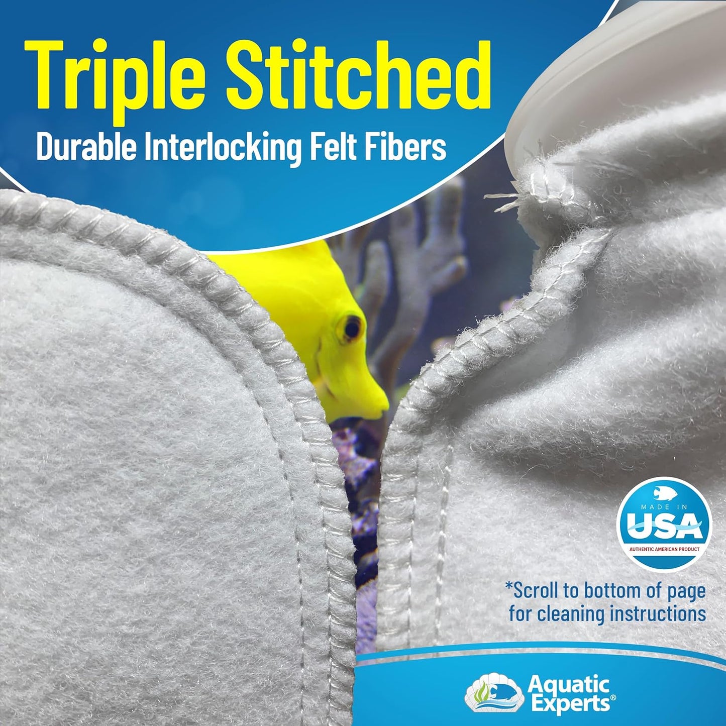 Felt Filter Socks – 4 Inch Ring Style, 200 Micron Aquarium Filter Sock for Sumps & Aquariums (4" X 8", 4 Pack)