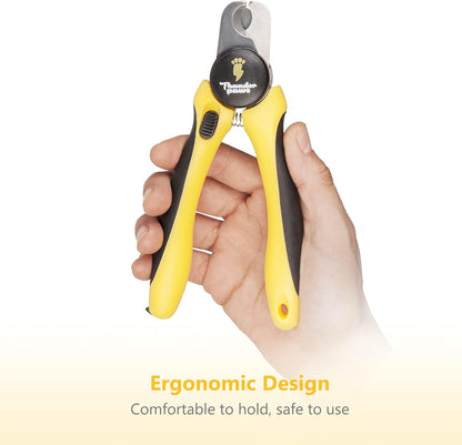 Professional-Grade Nail Clippers for Dogs Nail Trimmer with Safety Guard and Nail File - Nail Clippers for Large Dogs - Dog Nail Clipper Toenail Clippers (Yellow, Medium-Large)