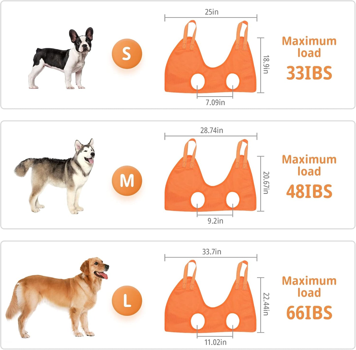 Pet Grooming Hammock, Harness for Cats & Dogs,10 in 1 Dog Holder for Grooming, Hammock Restraint Bag,Pet Supplies Orange