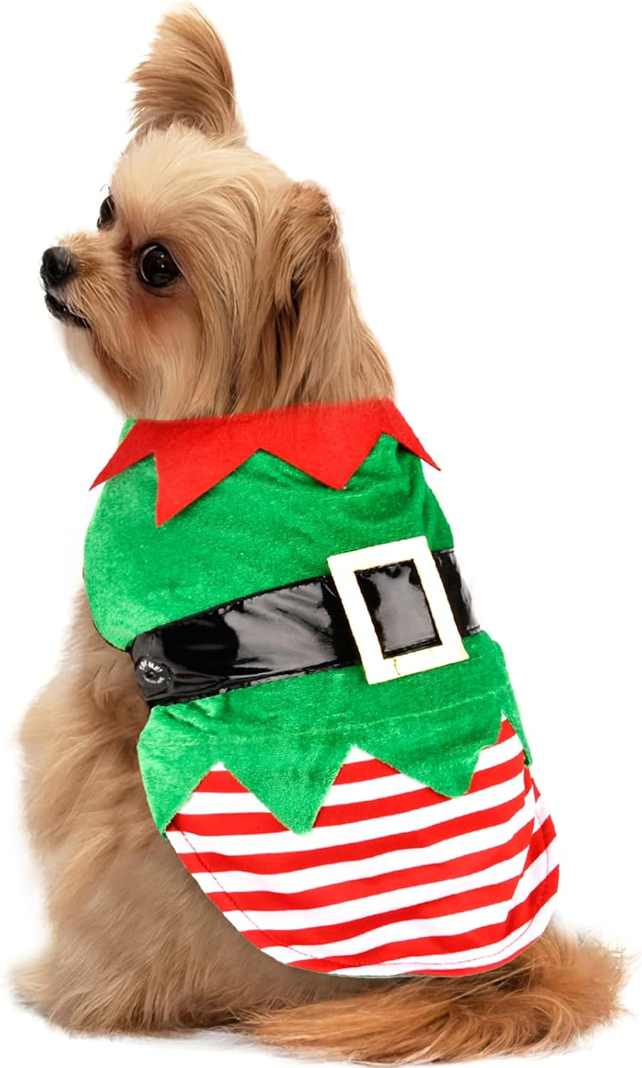 Christmas Dog Pajamas, Winter Warm Cute Holiday Theme Dog Onesie Jumpsuit Stretchy Doggie Sweater Puppy Clothes Outift Xmas Tiny Pet PJS for Small Dogs Cat Apparel (NO String Light, Medium)