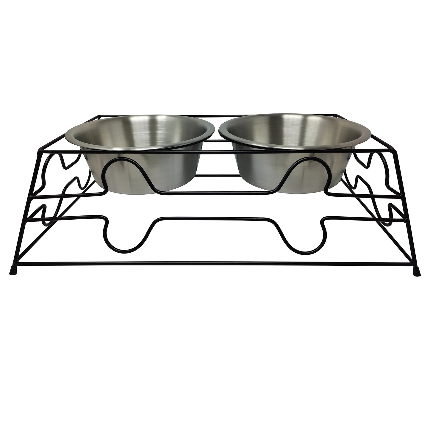 Large 7.6-Cup Stainless Steel Pet Double Diner, Silver