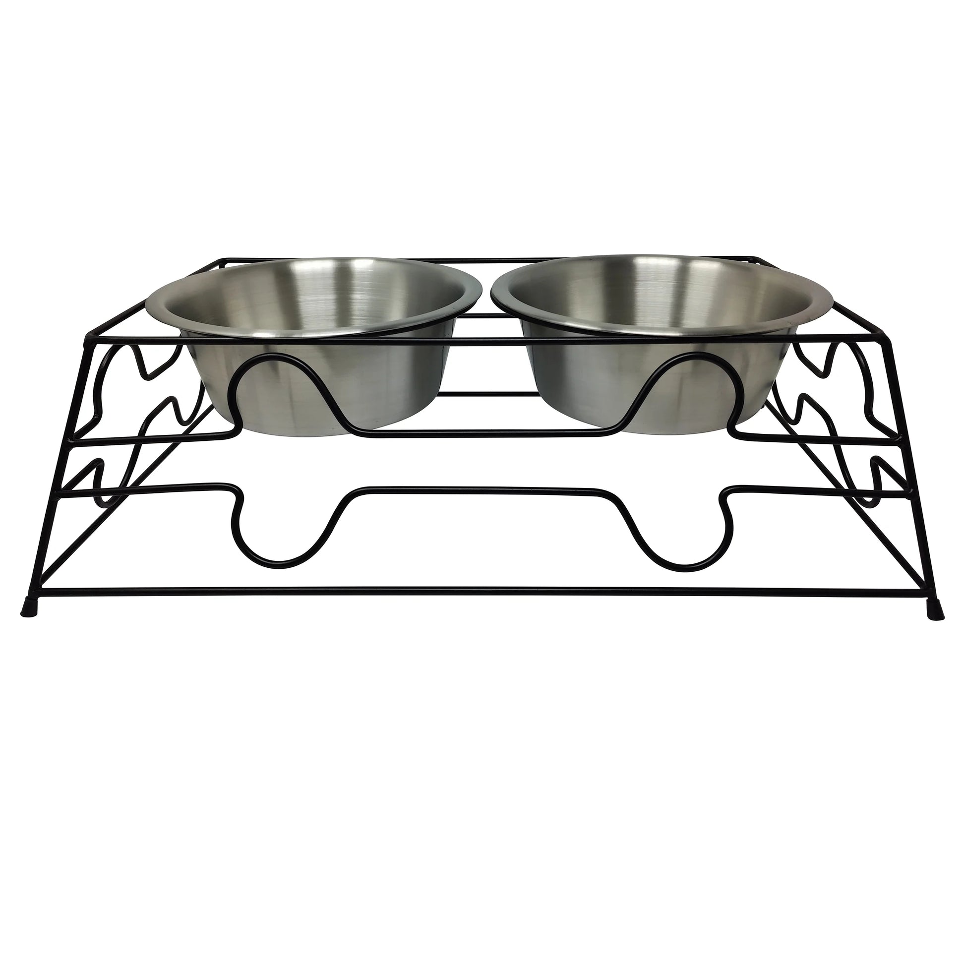 Large 7.6-Cup Stainless Steel Pet Double Diner, Silver