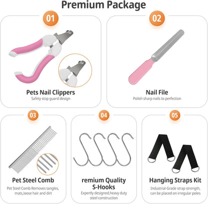 Pet Grooming Hammock, Harness for Cats & Dogs,10 in 1 Dog Holder for Grooming, Hammock Restraint Bag,Pet Supplies Orange