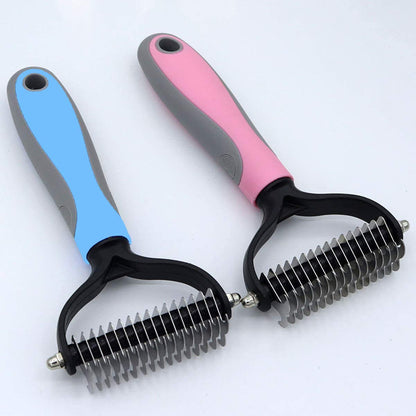 Pet Grooming Brush - Dog Brushes for Grooming-Double Sided Shedding and Dematting Undercoat Rake Comb for Dogs and Cats,Extra Wide- Designed for Medium and Long Haired Cats Dogs and Every Other Pet