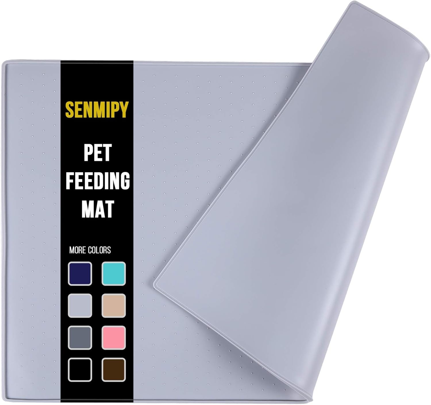 Silicone Dog Food Mat - Waterproof Dog Bowl Mats for Food and Water Bowls, Raised Edges Non-Slip Cat Food Mat, BPA Free Pet Mats for Dog Bowls (Small, Mist)