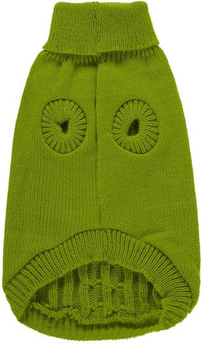 Small Dog Sweaters Knitted Pet Cat Warm Dog Sweatshirt Winter Clothes Kitten Puppy Sweater (Medium,Light Green)