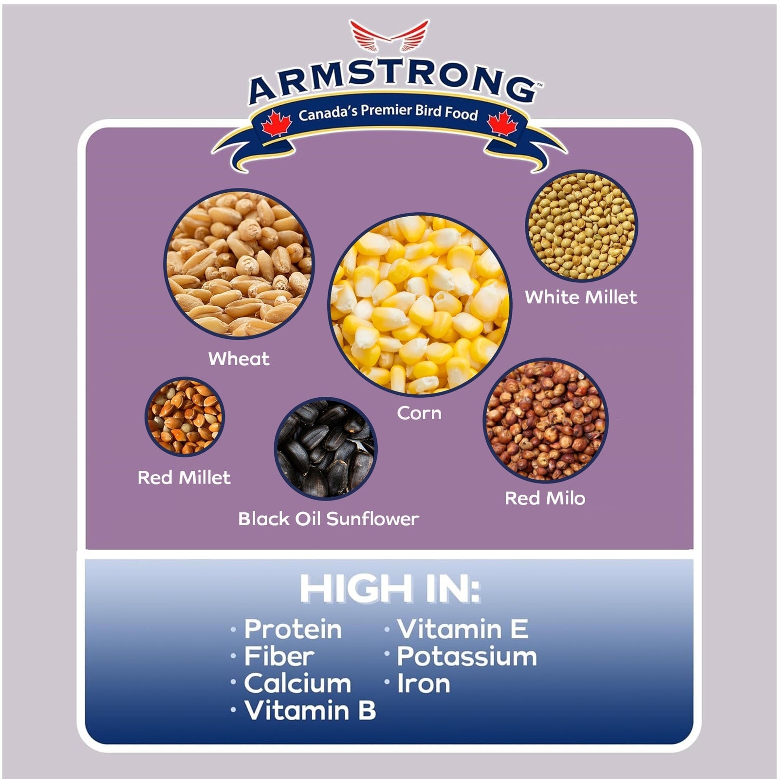 Armstrong Wild Bird Food All Season Bird Seed Blend, 20Lb, High Energy Diet