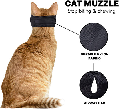 - Cat Muzzle for Grooming - Gentle and Soft Muzzle - Cat Grooming Supplies - Nylon - Small