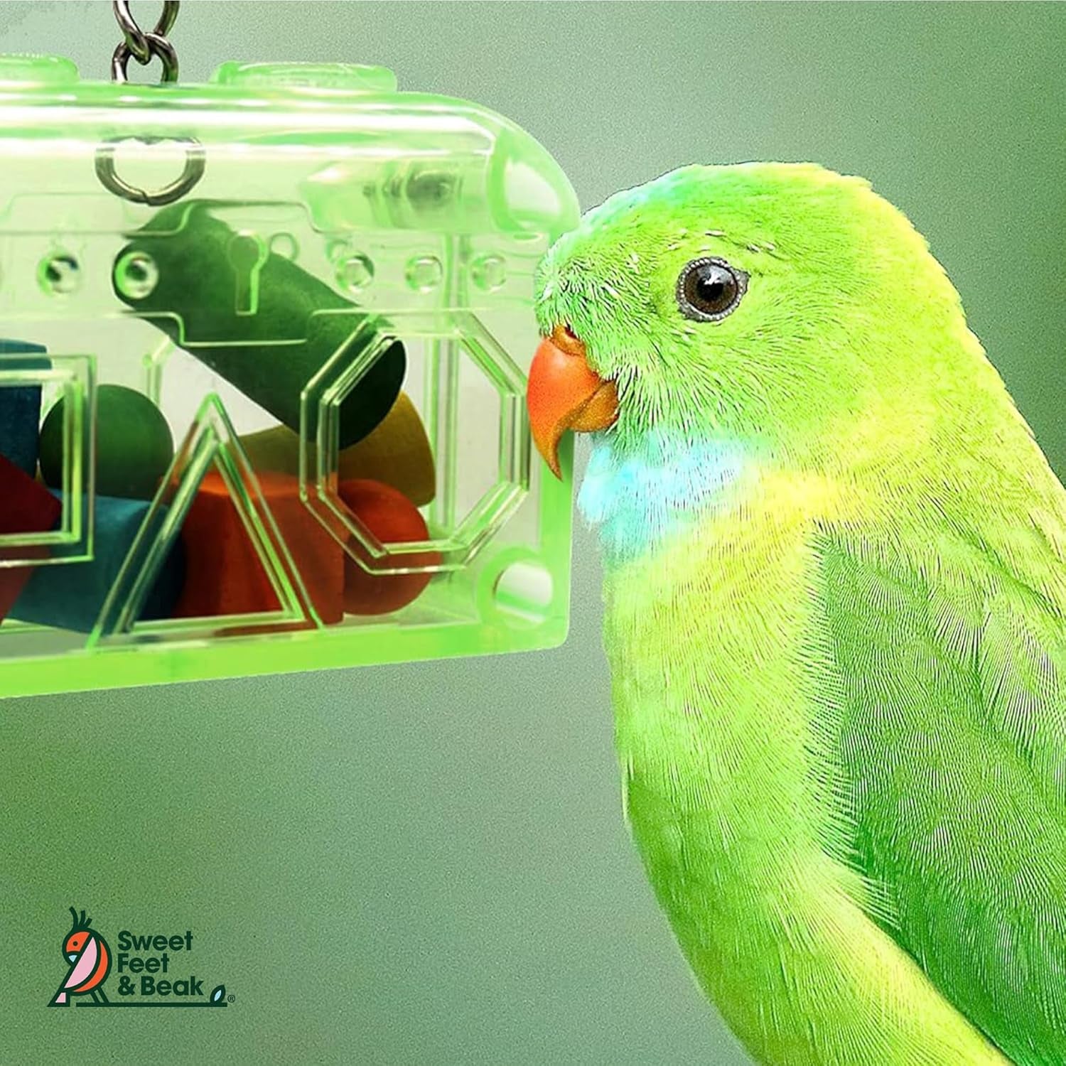 Large or Small Treasure Chest - Perfect Bird Cage Toy Colorful, Safe, Easy to Install - Washable, Refillable, Non-Toxic, Foraging Box - Cage Accessories