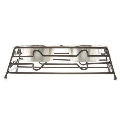 Large 7.6-Cup Stainless Steel Pet Double Diner, Silver