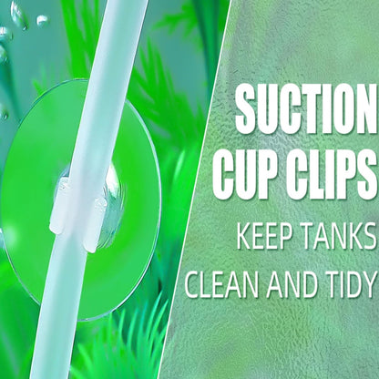Aquarium Suction Cups, for Fish Tank Airline Tubing, with Clips 3/16" Air Hose Holder, 24Pcs (Clear)