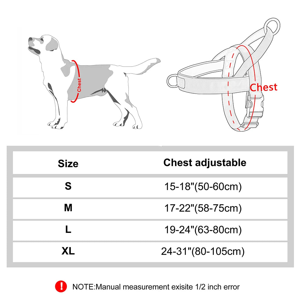 No Pull Dog Harness Military Tactical Dog Harnesses Vest Reflective Pet Training Harnesses Durable for Small Medium Large Dogs