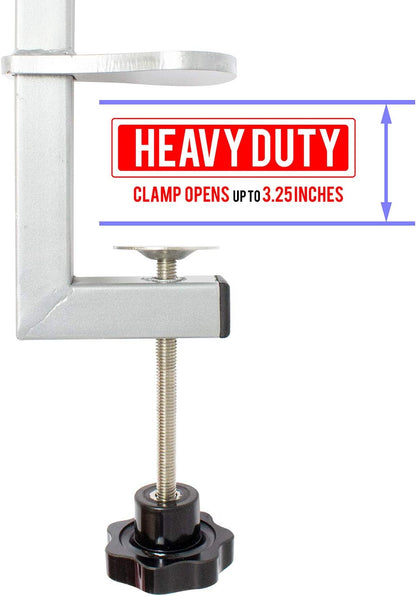 - Portable Dog Grooming Arm with Loop & Clamp for Pet Grooming Table - Dog Grooming Supplies 27In Foldable Silver Steel Arm with S/M (19 or 21In) No Sit Haunch Holder
