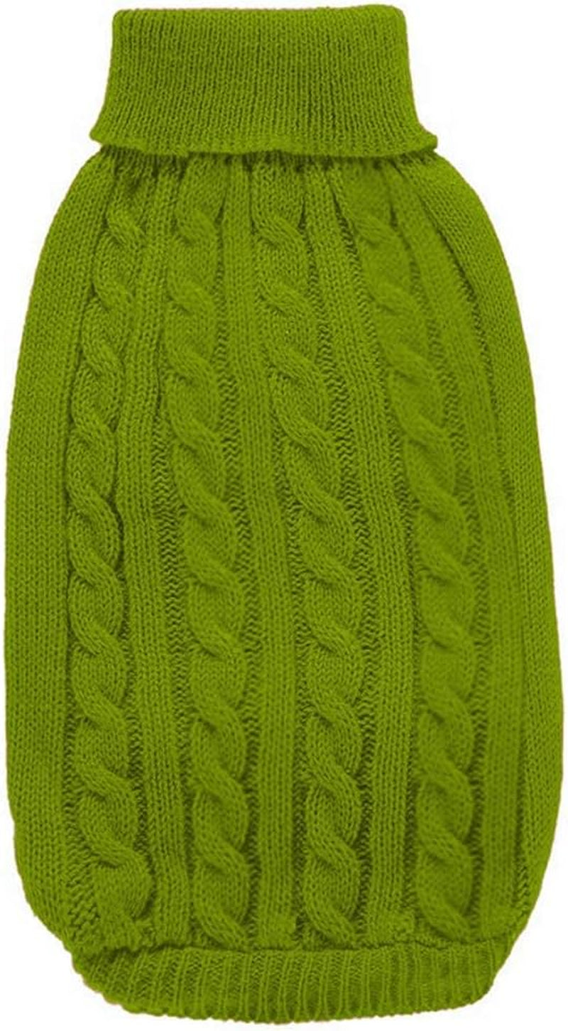 Small Dog Sweaters Knitted Pet Cat Warm Dog Sweatshirt Winter Clothes Kitten Puppy Sweater (Medium,Light Green)