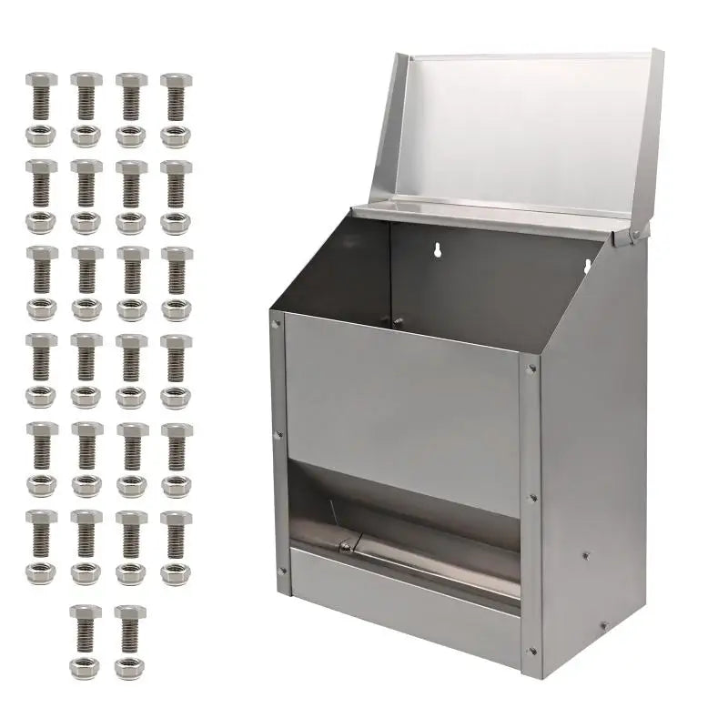 10L Stainless Steel Chicken Feed Trough Bird Drinking Poultry Diet Tool Quail Drinking Cage Pigeon Feeder Duck Food Bowl
