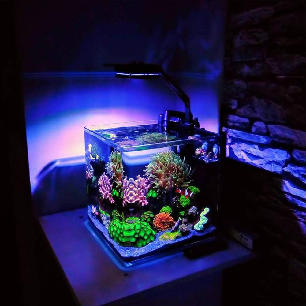 LED Aquarium Light Saltwater Aquarium Lamp 30W Full Spectrum with Remote Dimmable Nano Coral Reef Light for Fish Tank with Bracket
