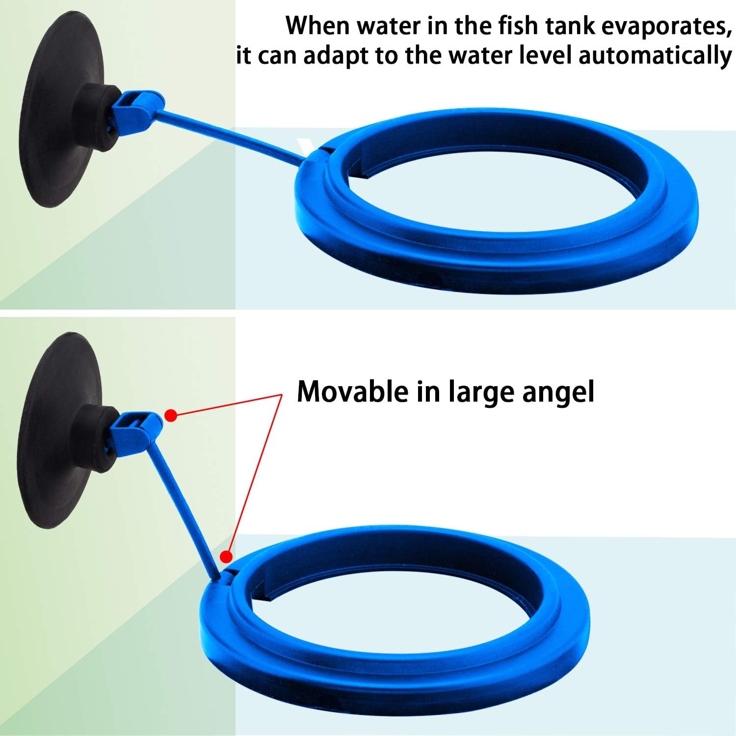 2 Pack Fish Feeding Ring, Aquarium Fish Floating Food Feeder, Square and round Feeder Circle with Suction Cup(Blue)