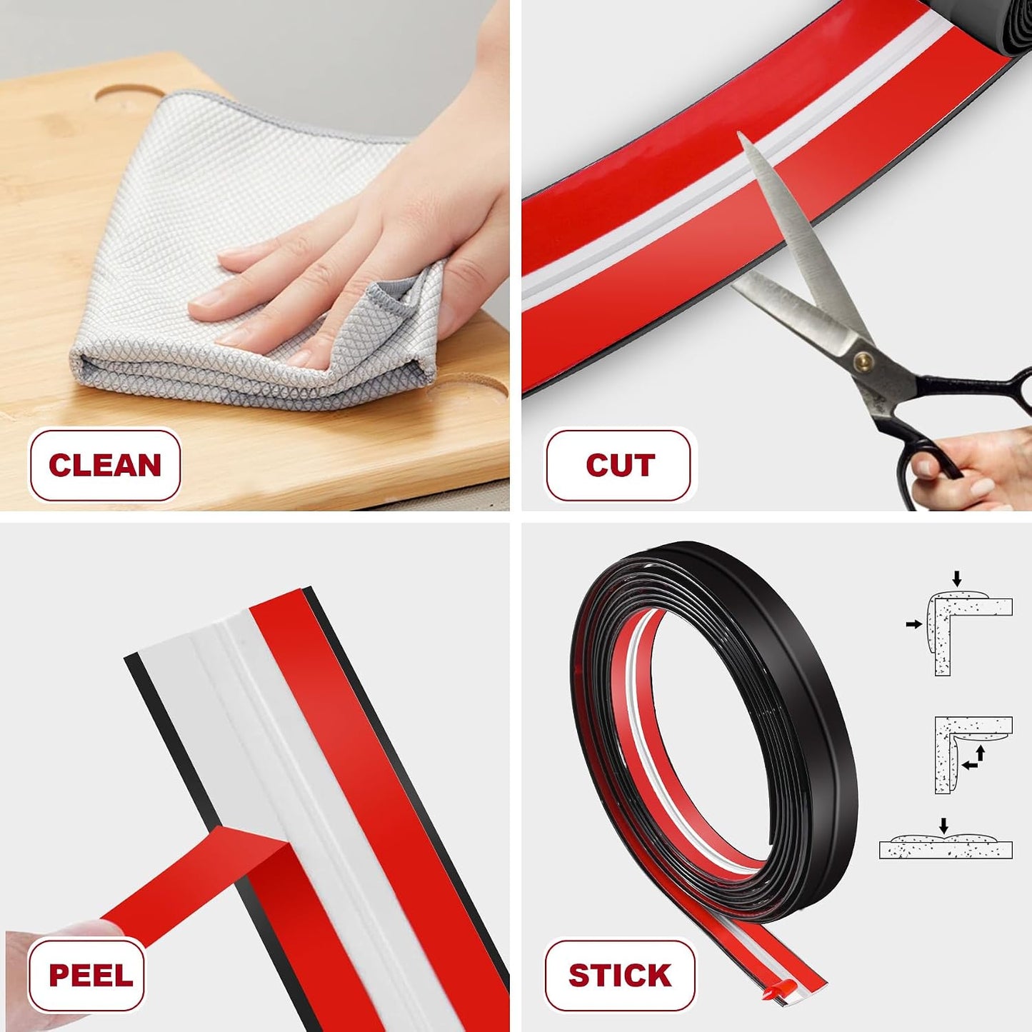 0.8 Inch X 10 Feet Wall Corner Protector Peel and Stick Corner Trim Molding Strip Self Adhesive Wall Edge Protectors Guards for Edge Ceiling, Black