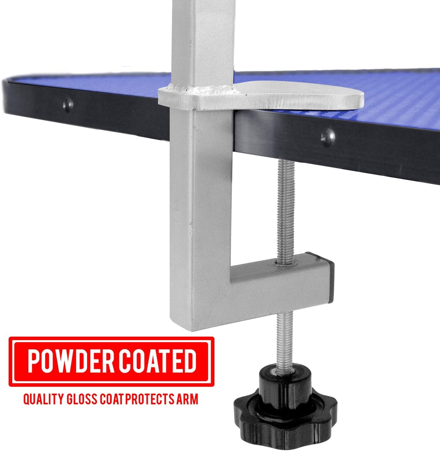 - Portable Dog Grooming Arm with Loop & Clamp for Pet Grooming Table - Dog Grooming Supplies 27In Foldable Silver Steel Arm with S/M (19 or 21In) No Sit Haunch Holder